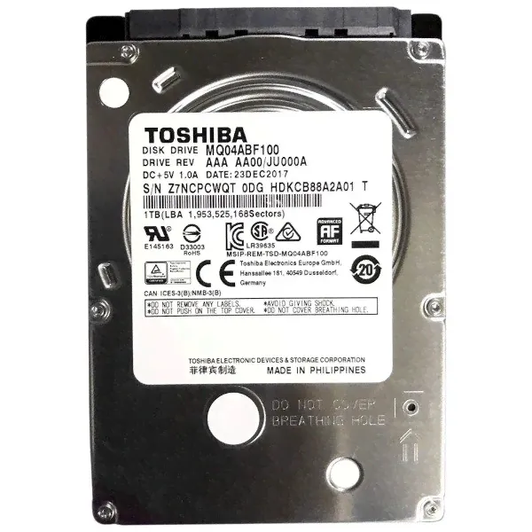 Внешний жесткий диск(HDD) Toshiba Mobile HDD 1Tb MQ04ABF100-0